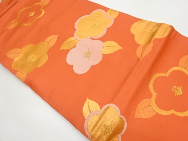 JAPANESE KIMONO / VINTAGE NAGOYA OBI / WOVEN CAMELLIA